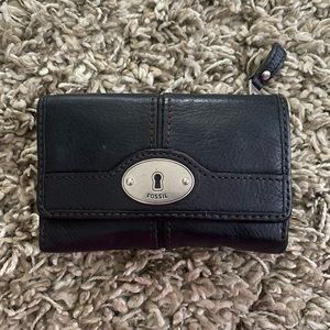Fossil Soft Black Leather Trifold Wallet
